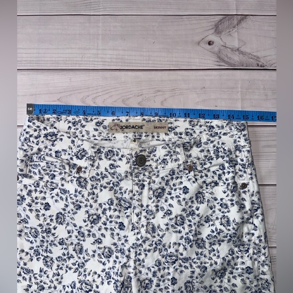 Jordache Skinny Jeans - Blue Floral Print - Size 4 Office Church Casual School - Picture 4 of 9